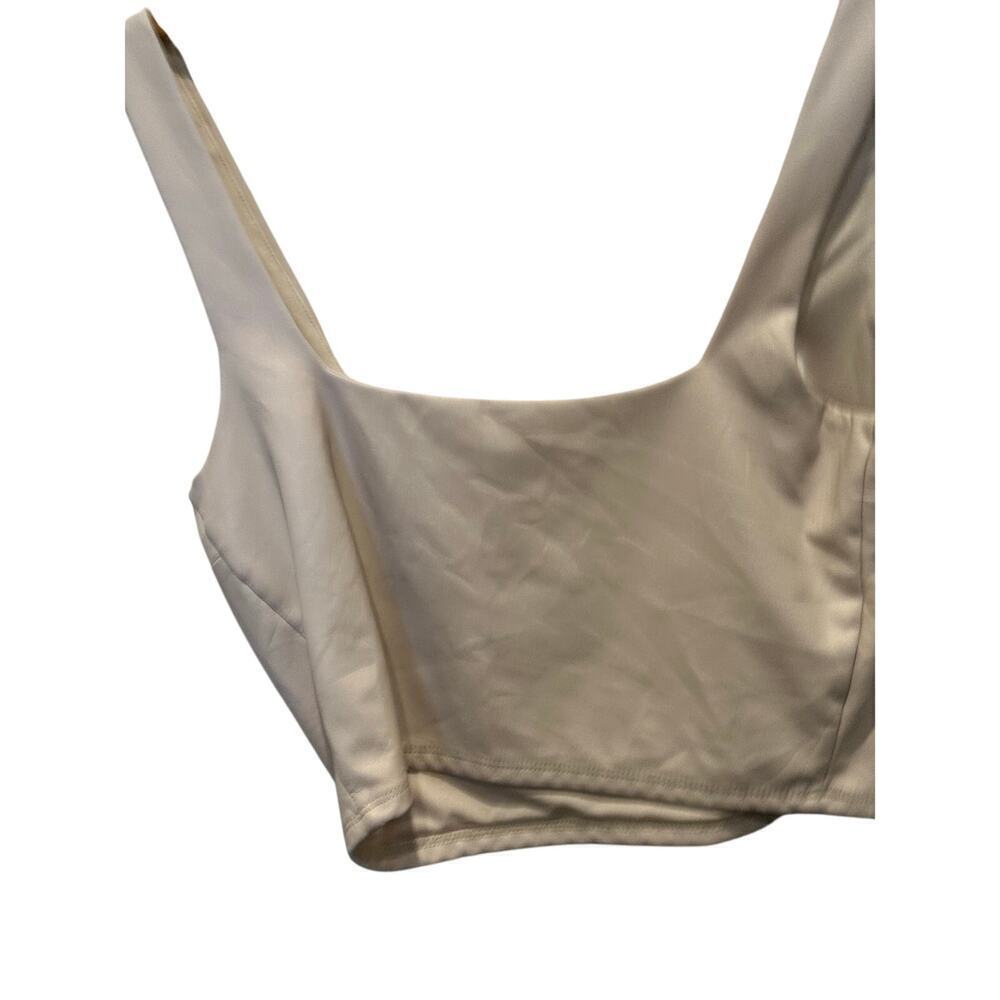 Express Women's Cream faux leather  crop Tank Top Size Small - Picture 4 of 5